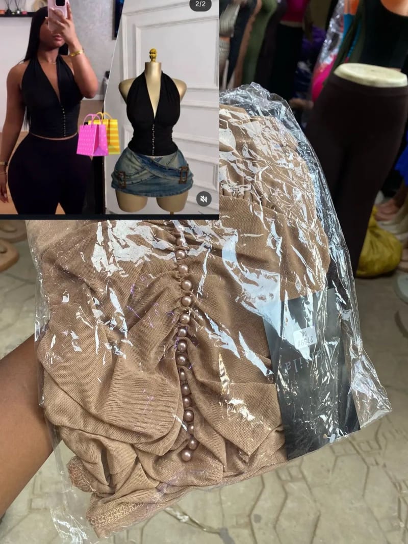 Halter neck with bead